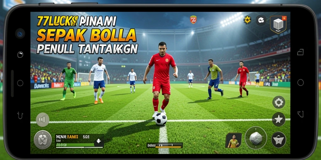 Gameplay menegangkan dalam pertandingan sepak bola 77LUCKS.