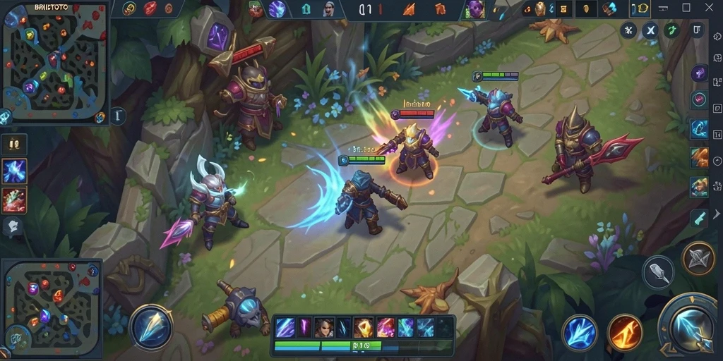 Tangkapan layar dari permainan MOBA BRIOTOTO yang seru dan mendebarkan.