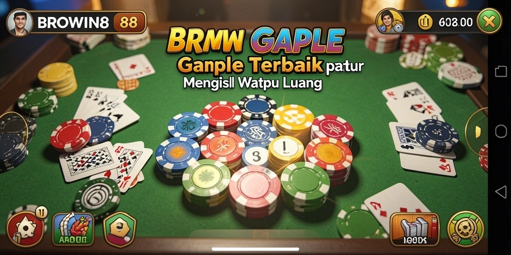 Screenshot gameplay BROWIN88 yang menampilkan pertandingan Gaple seru.
