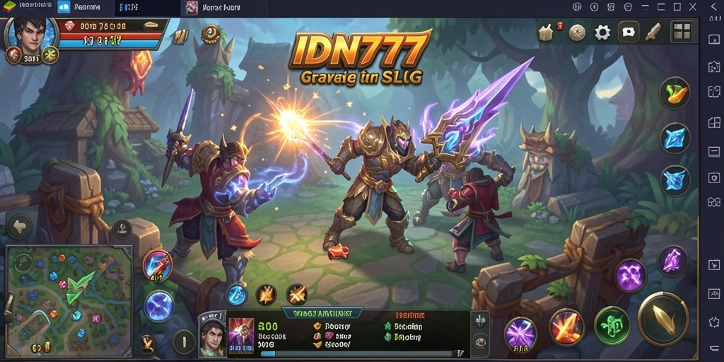 Tangkapan layar gameplay IDN777 menunjukkan pertempuran strategis yang intens.