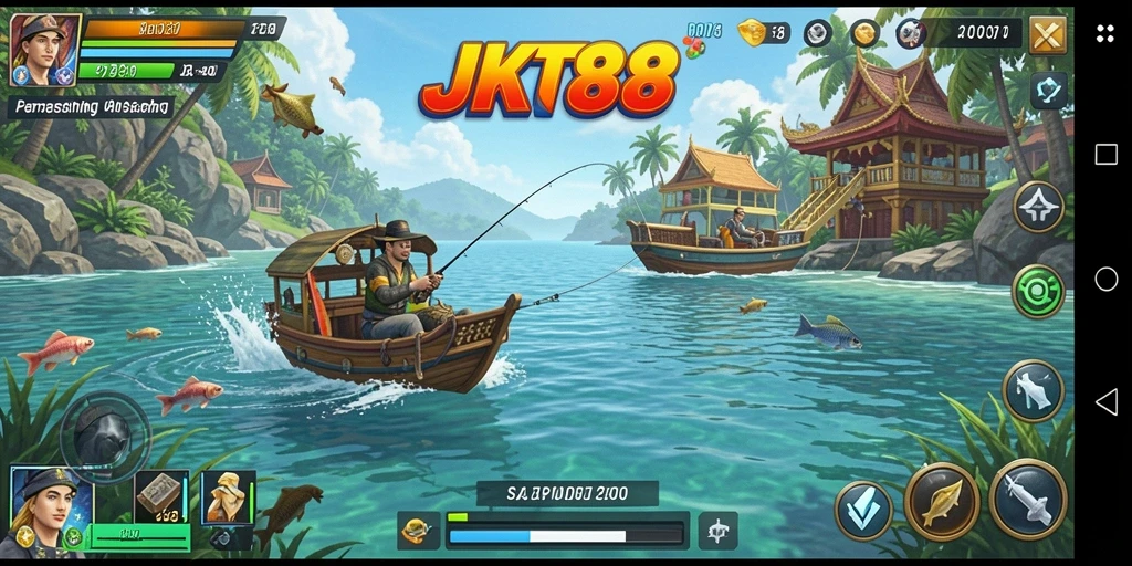 Screenshot utama JKT88 menampilkan pengalaman memancing yang mendebarkan.