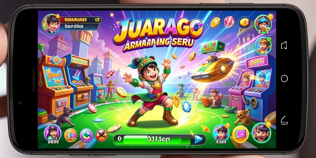 Tangkapan layar JUARAGO menunjukkan aksi seru dalam gameplay Arcade.