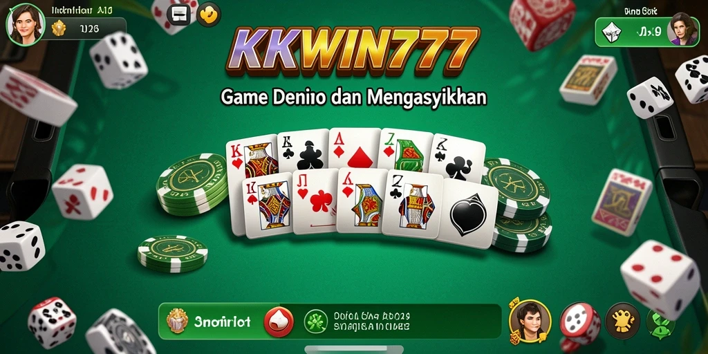 Tampilan gameplay seru dari KKWIN777 yang menampilkan pemain di meja Domino.