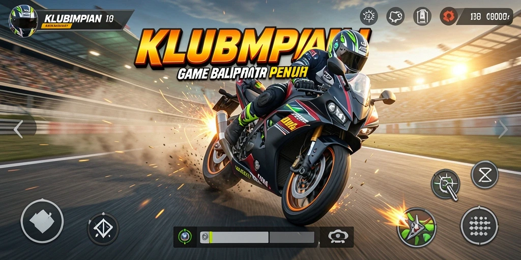 Tampilan gameplay balap motor yang mendebarkan dan penuh aksi.