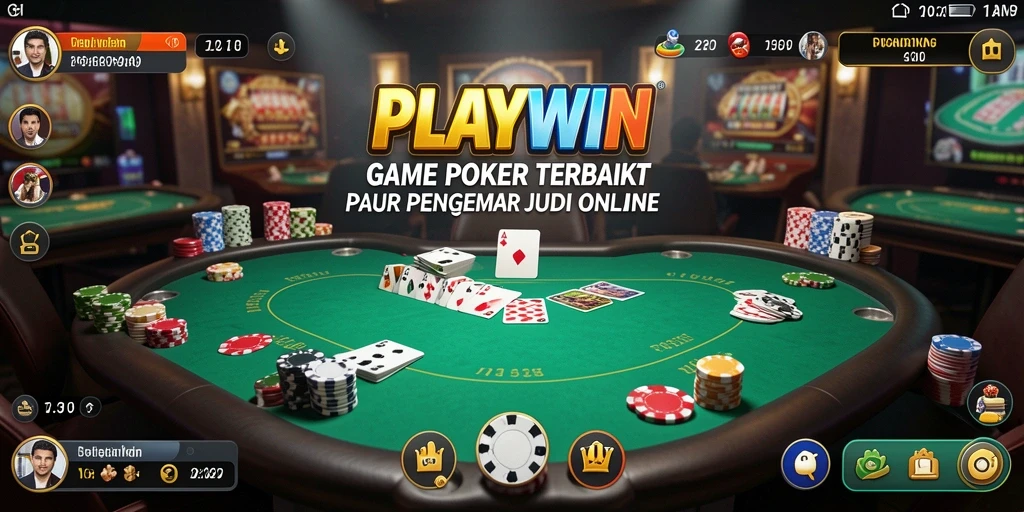 Tangkapan layar gameplay PLAYWIN menunjukkan keseruan permainan poker.