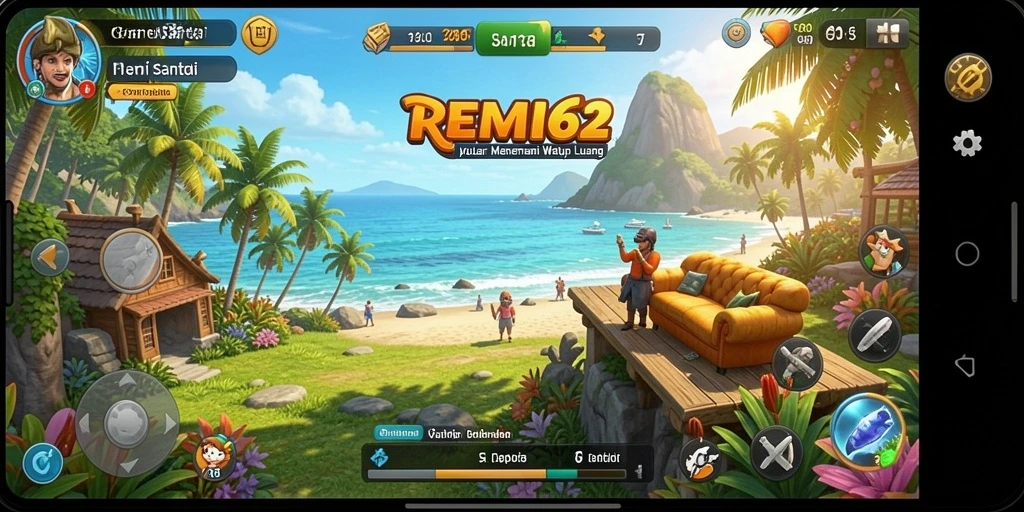 Screenshot dari gameplay REMI62 yang penuh warna dan menyenangkan.