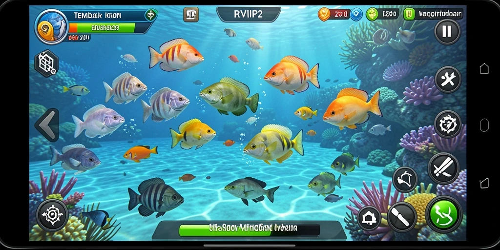 Tampilan menarik dari gameplay Tembak Ikan RVIP2 dengan efek animasi realistis.