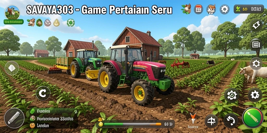 Tampilan menarik gameplay SAVAYA303 dengan berbagai tanaman dan hewan.