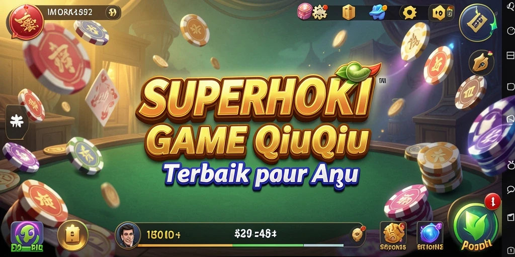 Screenshot menunjukkan gameplay seru dalam SUPERHOKI QiuQiu.